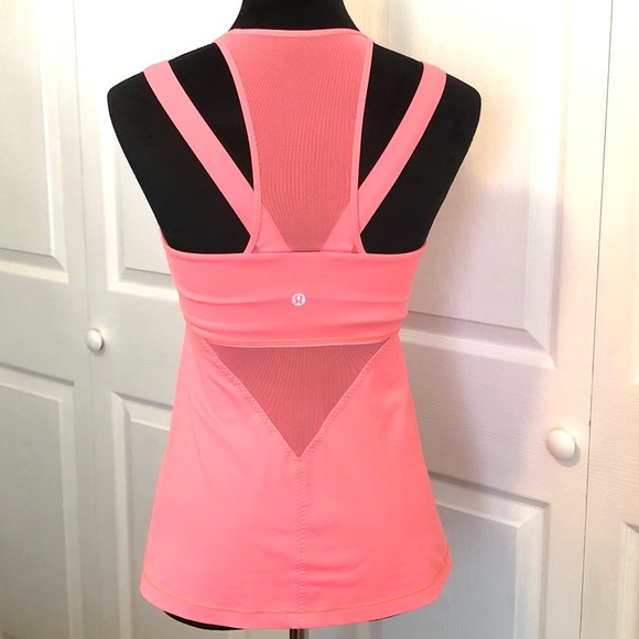 Lululemon Bright Pink Mesh Panels workout tank Top sz 6 - Picture 4 of 10